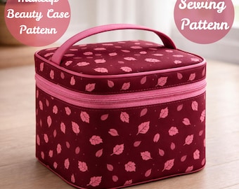 Makeup Beauty Case Sewing Pattern PDF, Travel Cosmetic Bag Pattern, Zipper Organizer, DIY Toiletry Bag, Instant Download.