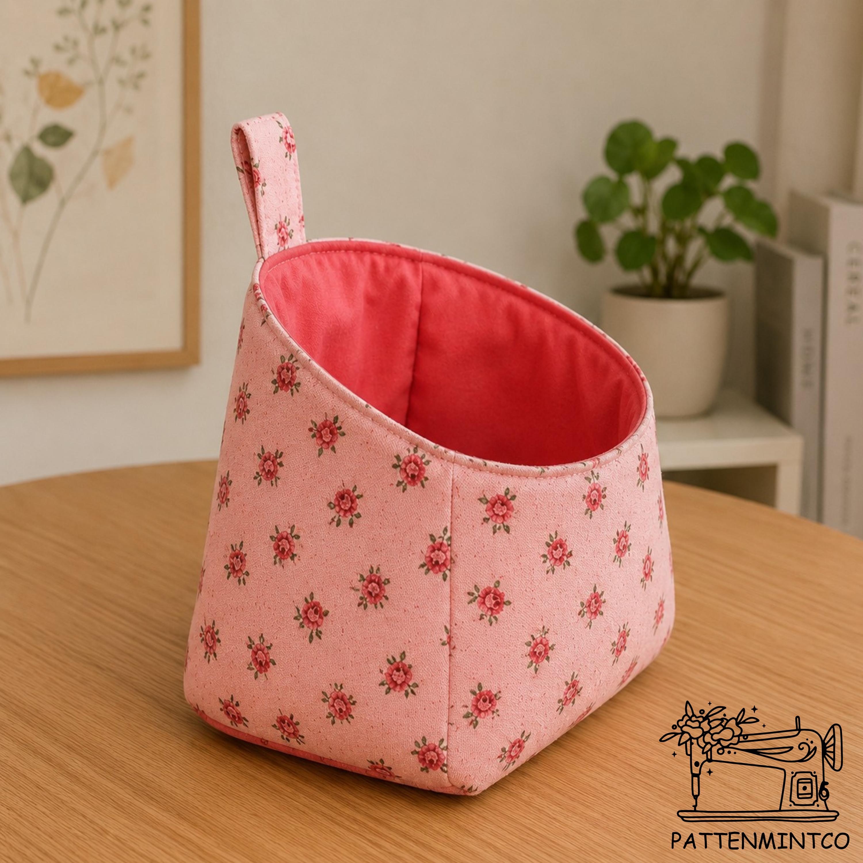 Pod Pattern Bloom Basket Pod Sewing Pattern PDF, Hanging Fabric Storage Basket ...