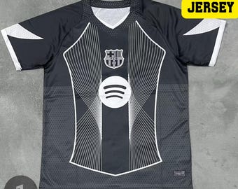 Maglia da calcio del Barcellona, Maglia da calcio Barça, Kit da calcio per ragazzi e ragazze, Regalo per tifosi del Barça, T-shirt nera del Barcellona