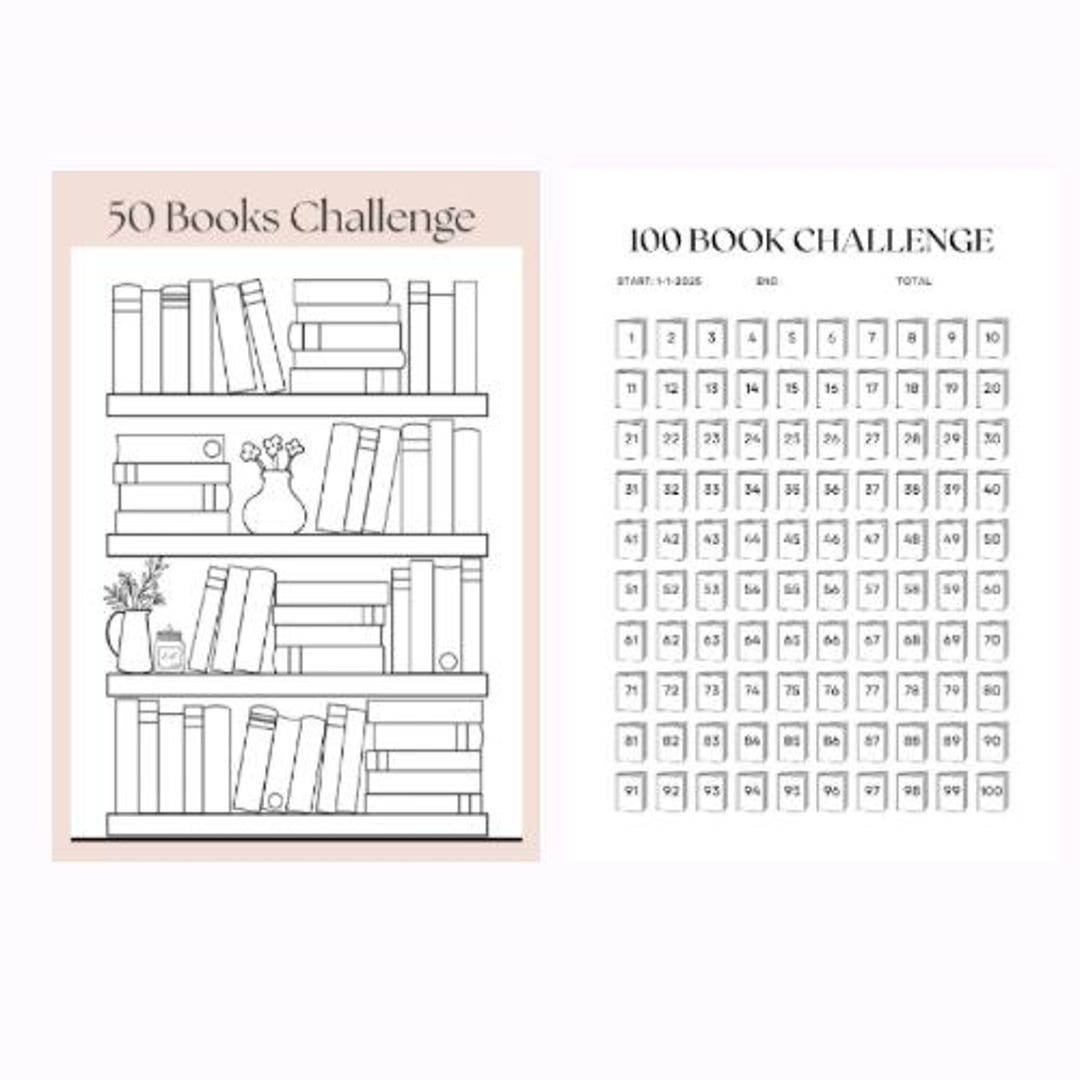 Book Challenge Printable | Reading Tracker PDF | Book Tracker Printable ...