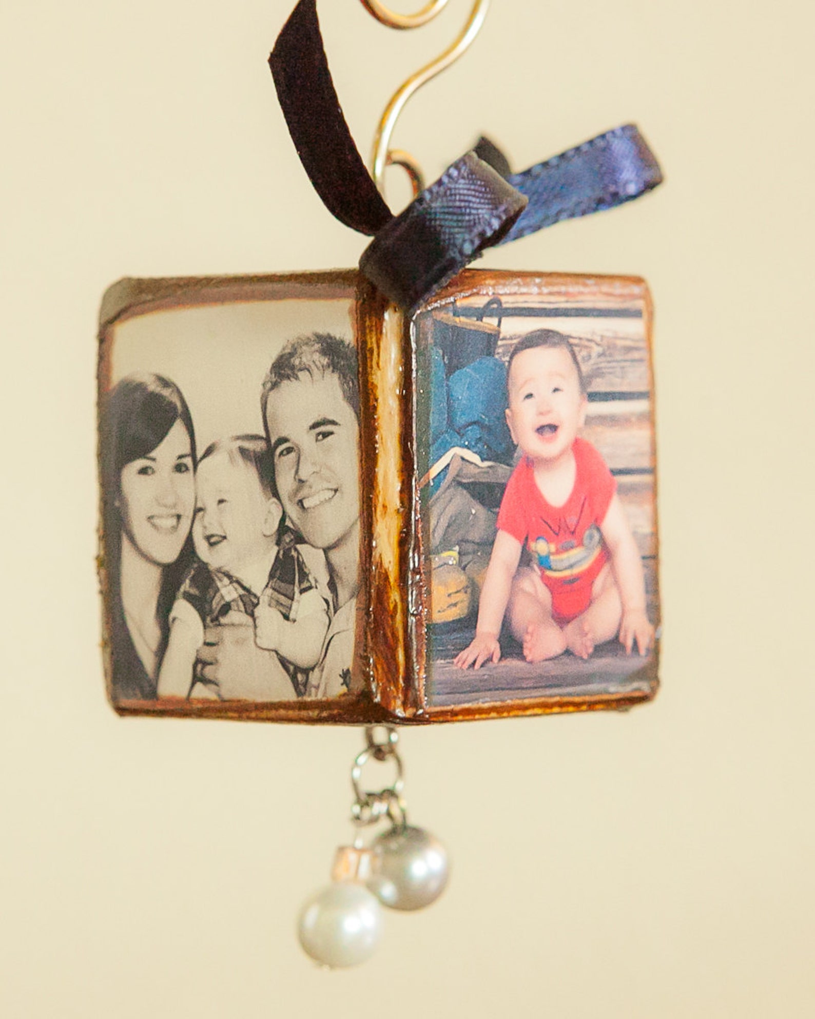2 Custom Photo Cube Ornament Etsy