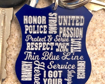 Police Badge 2" keychain