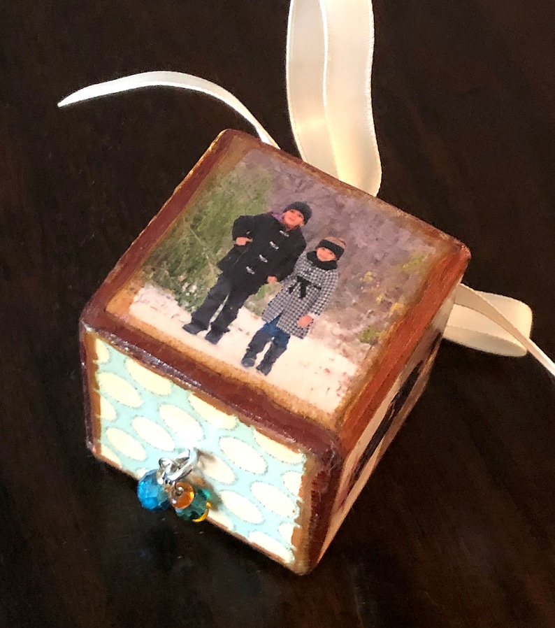 2 Custom Photo Cube Ornament Etsy