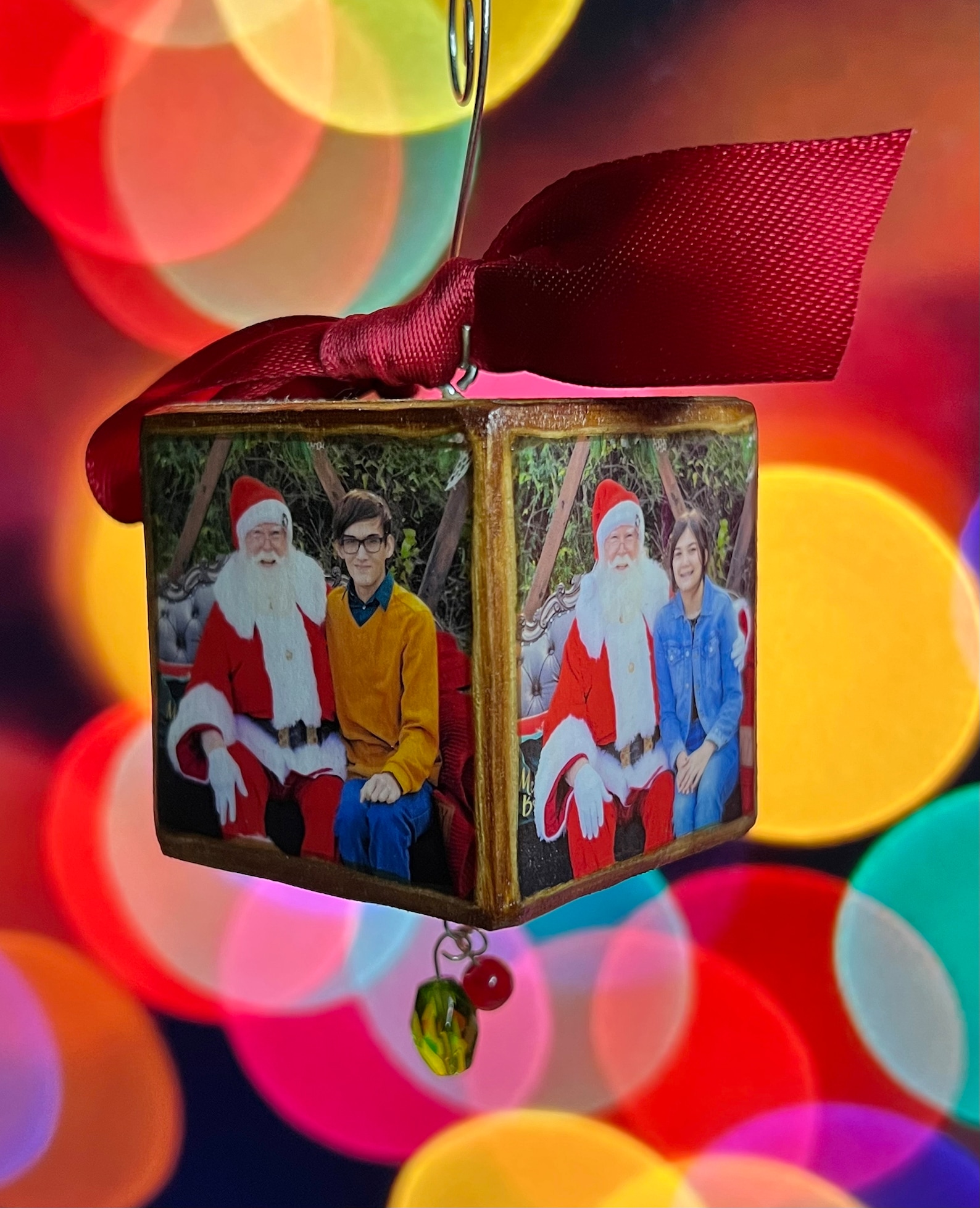 2 Custom Photo Cube Ornament Etsy