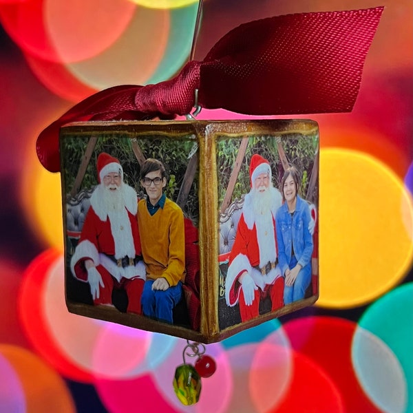 2"  Custom Photo Cube Ornament