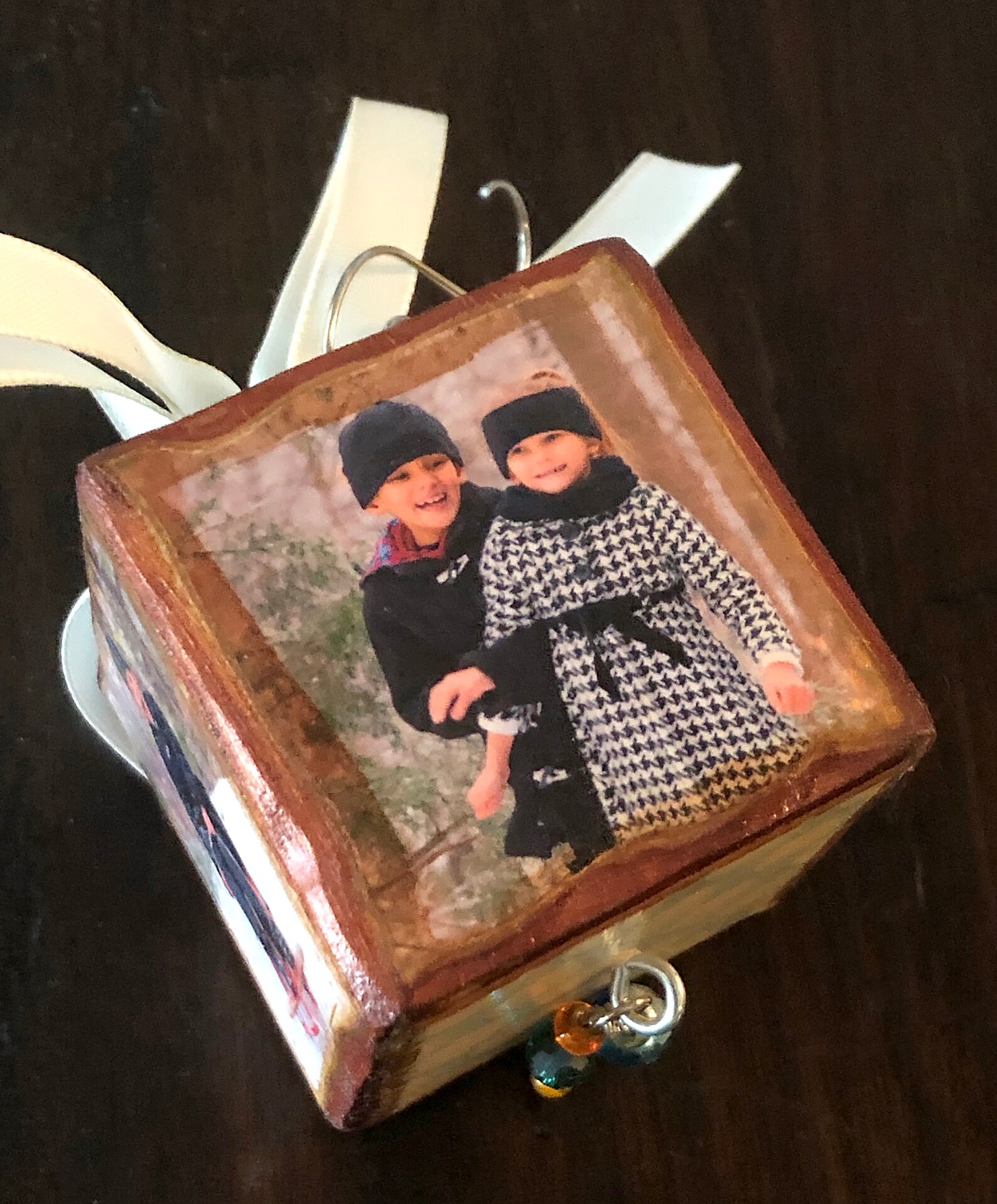 2 Custom Photo Cube Ornament Etsy