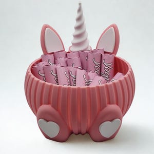 Einhorn-Schale aus PLA in Wunschfarbe – Süßigkeiten-Halter & Schmuck-Organizer bild 2