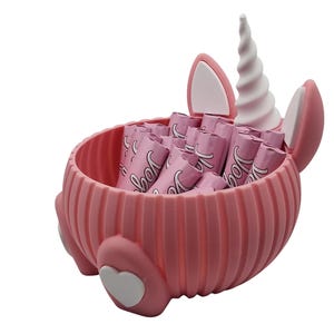 Einhorn-Schale aus PLA in Wunschfarbe – Süßigkeiten-Halter & Schmuck-Organizer bild 3