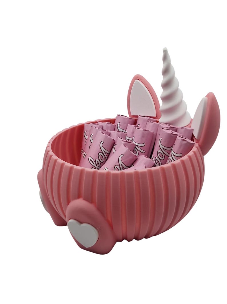 Einhorn-Schale aus PLA in Wunschfarbe – Süßigkeiten-Halter & Schmuck-Organizer bild 3