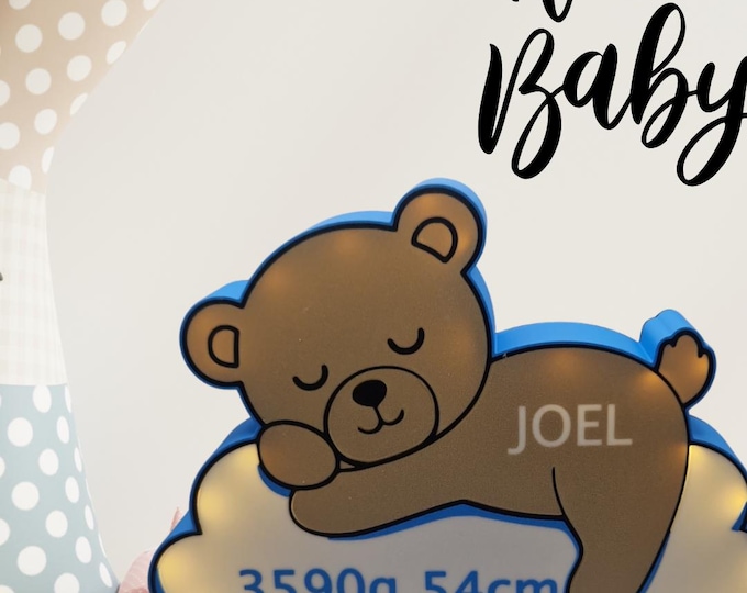 Personalisiertes Baby-Nachtlicht als Bär-Lampe