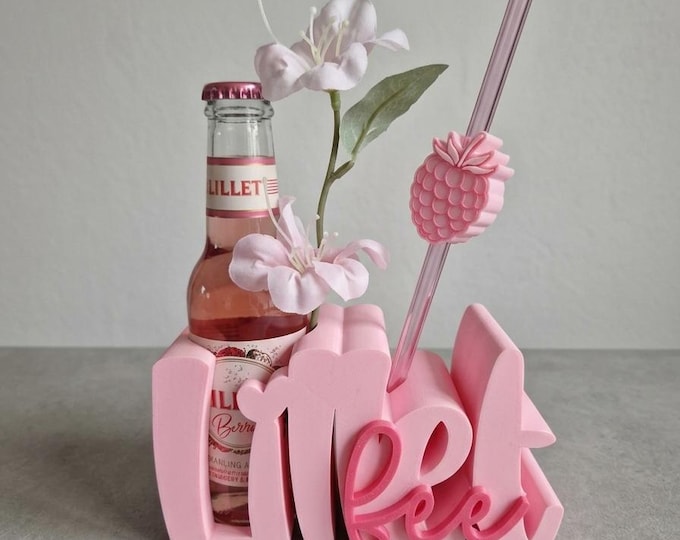 Lillet-Wild-Berry-Flaschenhalter mit floralem Relief