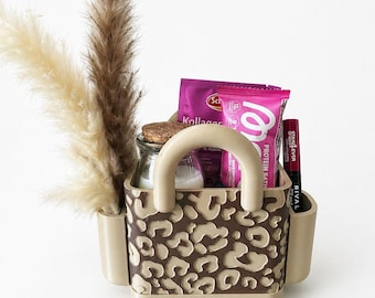 Leopard Organizer Tasche aus PLA Schreibtisch Deko Handtaschen Design Stiftehalter Kosmetik Aufbewahrung Geschenk Frauen Verschiedene Farbe