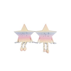 May include: Two star-shaped figurines with pastel rainbow coloring, holding hands. Each star has arms, legs, and feet, with small star details. The figurines are set against a white background.