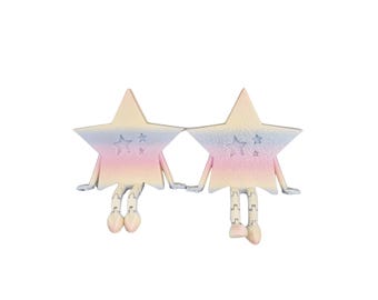 3D Druck Stern Figur Articulated Regenbogen Deko Pastell Sternenkind Geschenk Beweglicher Regalhocker Kawaii Skulptur Spielzeug Handgemacht