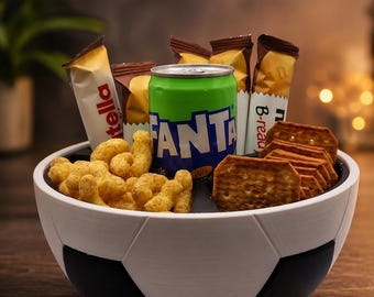Fußball Snackschale mit Einsatz 3D Druck Bowl für Chips Süßigkeiten und Getränke