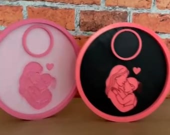 Mutter-Kind LED Licht | Herzliche Deko-Leuchte | Muttertag Geschenk | 3D-Druck Nachtlicht in verschiedenen Farben | Geschenk für Mama & Gebu