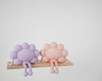 Wolken Kantenhocker Set Dekofiguren für Regale Süße Wölkchen in vielen Farben Handmade Deko für Kinderzimmer und Wohnzimmer Geschenkidee