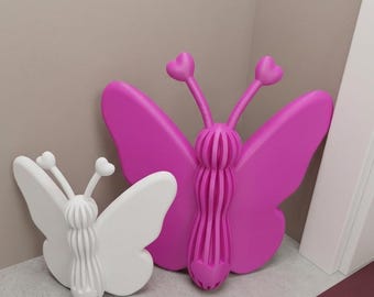 Bunter PLA-Schmetterling (3D-Druck) – Stylische Wohnraumdeko – Erhältlich in 5 Größen und vielen Farben