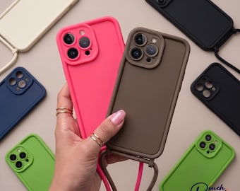 Funda para teléfono tipo bandolera, cordón desmontable y ajustable, correa con cordón manos libres para iPhone 17/16/15/14 Pro Max