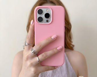 Funda de silicona para iPhone, funda minimalista de silicona líquida, funda protectora suave para iPhone 17, 16, 15, 14 Pro Max