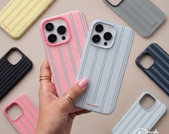 Custodia per telefono in morbido silicone a righe, cover paraurti antiurto per modelli di iPhone, custodia per telefono alla moda per iPhone 17, 16, 15, 14 Pro Max