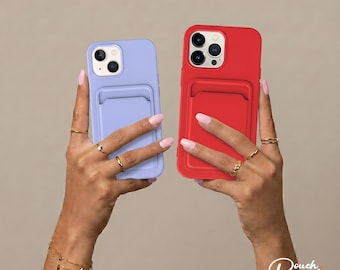 Funda de silicona suave, tarjetero, funda de lujo para iPhone 17, 16, 15, 14, 13, 12 Pro Max