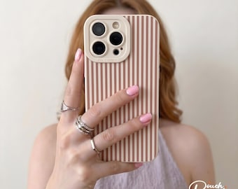 Funda de silicona suave a rayas, funda protectora tipo caramelo para iPhone 17-14 Pro Max