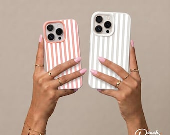 Funda personalizada a rayas de caramelo para teléfono, carcasa antigolpes con líneas retro, protectora para iPhone 14-17 Pro Max