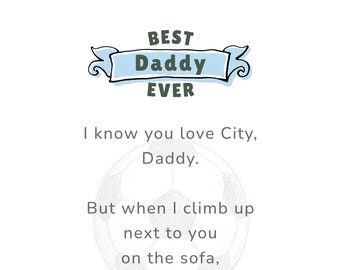 Regalo para papá aficionado al fútbol / Lámina "El mejor papá del mundo" / Decoración de pared personalizada para padre e hijo con temática futbolística / Regalo significativo para papá