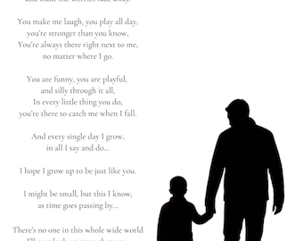 Regalo del Día del Padre para papá / Lámina con poema personalizado para papá / Cuadro para papá / Regalo significativo de su hijo
