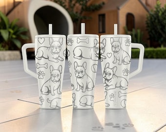 Französische Bulldogge BrüMate Era Tumbler - 20oz 32oz 40oz - Frenchie Wasserflasche - Hundeliebhaber Geschenkidee