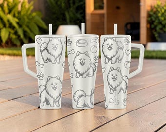 Pommersche BrüMate Era Tumbler - 20oz 32oz 40oz - Pom Dog Wasserflasche - Hundeliebhaber Geschenkidee