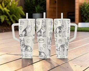 German Shepherd BrüMate Era Tumbler – 20oz 32oz 40oz – Dog Lover Water Bottle – German Shepherd Gift