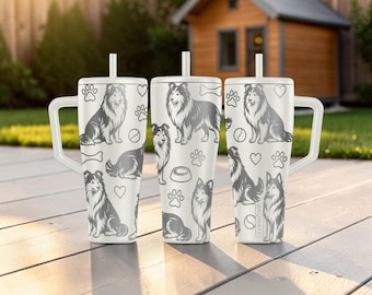 Shetland Sheepdog BrüMate Era Tumbler - 20oz 32oz 40oz - Sheltie Wasserflasche - Hundeliebhaber Geschenkidee