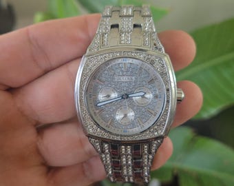 Bulova Swarovski Crystal Stainless Steel Mens Watch 96C002