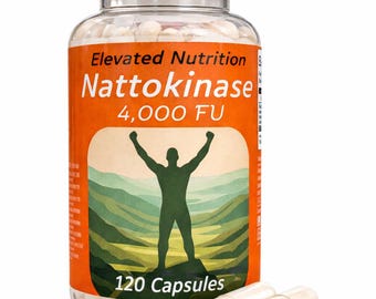 Nattokinase 4,000 FU Capsules, Cardiovascular Support, 120 Servings (Vegan)
