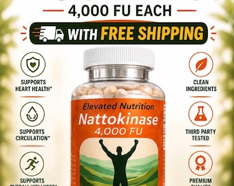 Nattokinase 4,000 FU Capsules 2 Pack, Cardiovascular Support, 120 Servings (Vegan)