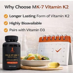 Vitamin D3 K2 MK-7 Softgels, Immune Bone Support, Coconut MCT Oil bild 3