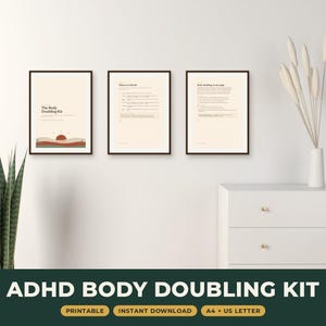 Kit de Duplicação Corporal para TDAH (Imprimível), Planejador de Sessões, Roteiros e Baralho de Cartas de Foco