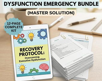 Executive Dysfunction Emergency Kit | Ultimate ADHD Planner Bundle | Neurodivergent Self Care Toolkit | Burnout Recovery Digital Journal