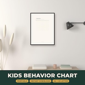 Kids Behavior Chart Printable, Weekly Behavior Tracker with Tick Boxes, A4 and Letter
