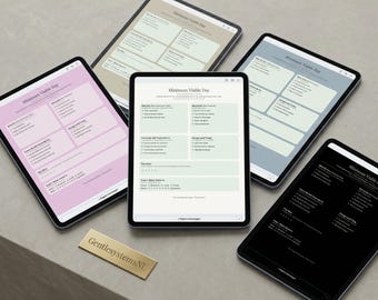 Pacchetto di pianificazione giornaliera minima indispensabile | Agenda giornaliera stampabile per ADHD | Tutti e 5 i colori | Produttività delicata per neurodivergenti | Download immediato in PDF