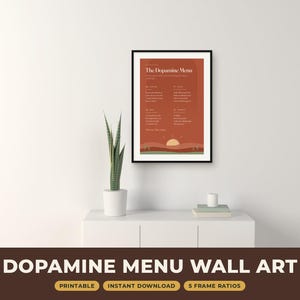 Dopamine Menu Wall Art | ADHD Poster Printable | Neurodivergent Home Decor | Digital Download