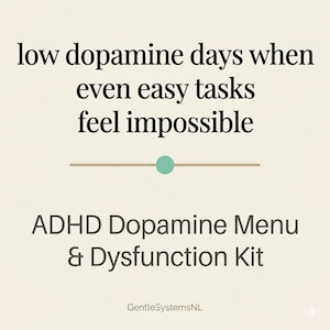 ADHD Dopamine Menu & Executive Dysfunction Kit | 7-Page Fillable PDF | Printable | Minimalist Neurodivergent Task Initiation | Daily Planner
