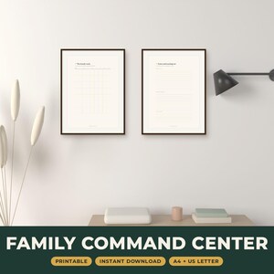 Set stampabile per il Centro di Comando Familiare, Appunti per la Pianificazione Settimanale e Tabellone dei Pasti, Frigorifero