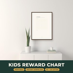 Reward Chart Printable, 100 Box Sticker Chart for Kids, Undated Behavior Chart