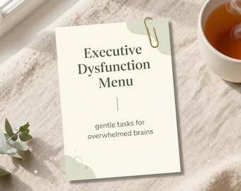 ADHD Executive Dysfunction Printable | Gentle Task Menu for Low Energy Days | Digital PDF