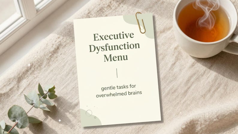 Executive Dysfunction Menu | ADHD Printable | Dopamine Menu | Neurodivergent Self Care | Digital Download PDF