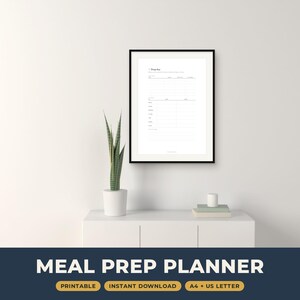 Meal Prep Planner Printable, Batch Cooking Plan, Cook Once Eat Four Times Sheet