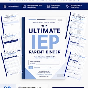 Ultimate IEP Parent Binder | Printable IEP Organizer | Special Education Binder | IEP Meeting Planner | School Advocacy pdf